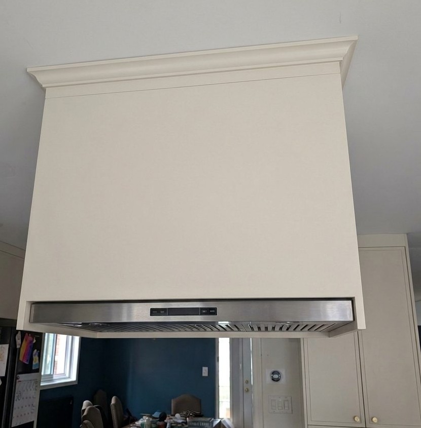Finished custom range hood canopy